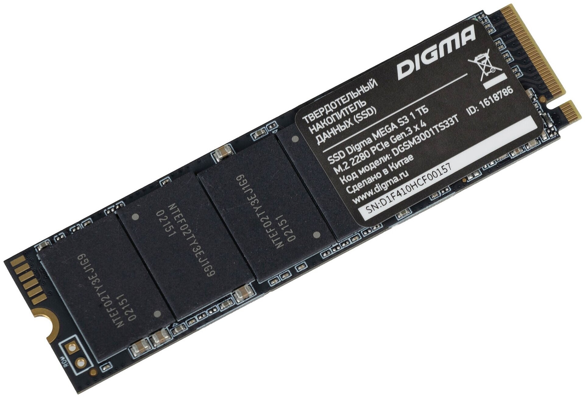 SSD накопитель Digma MEGA S3 1ТБ (DGSM3001TS33T)