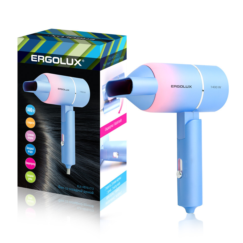

Фен Ergolux ELX-HD10-C13 голубой/розовый