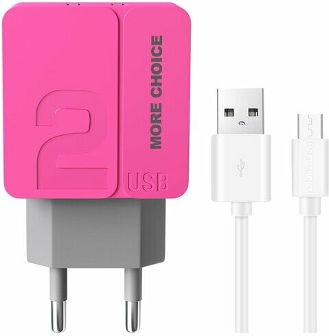 

Сетевое зарядное устройство More choice NC46m Pink