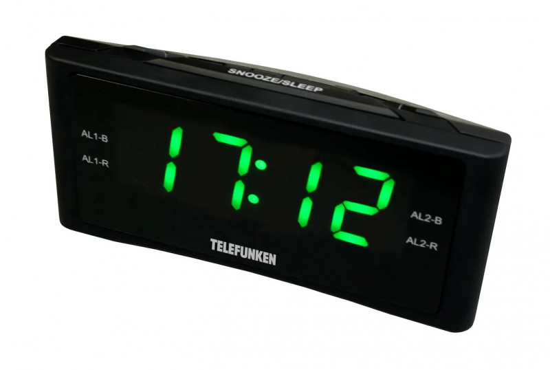 

Радиочасы Telefunken TF-1712 черный с зеленым