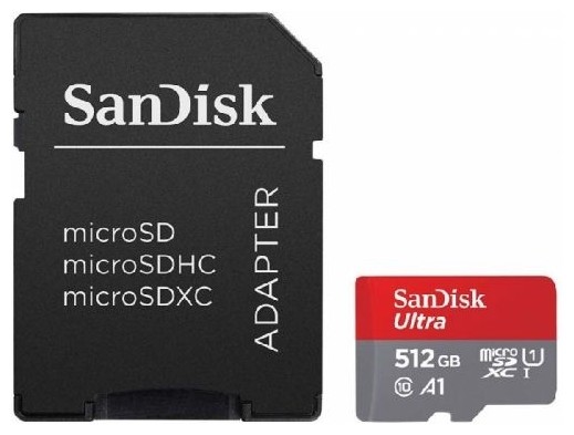 

Карта памяти SanDisk MICRO SDXC UHS-I W/A SDSQXA1-512G-GN6MA