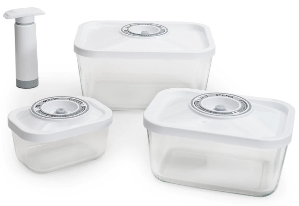 

Для вакуумного упаковщика Status VAC-Glass-Set White Набор вакуумных контейнеров