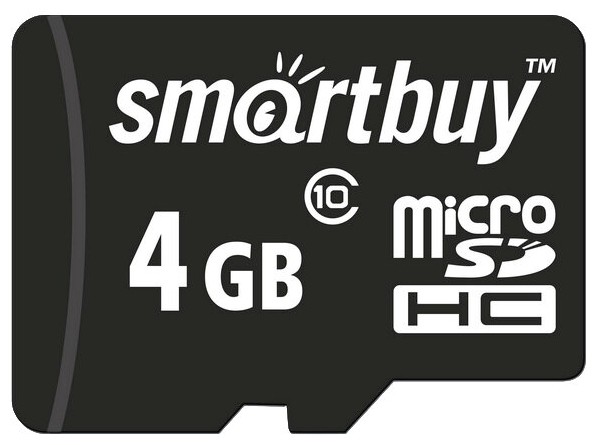 

Карта памяти Smartbuy MicroSDHC 4GB Class10 + адаптер
