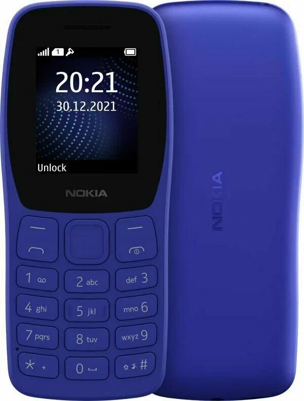 

Телефон Nokia 105 DS Blue без ЗУ (TA-1416)