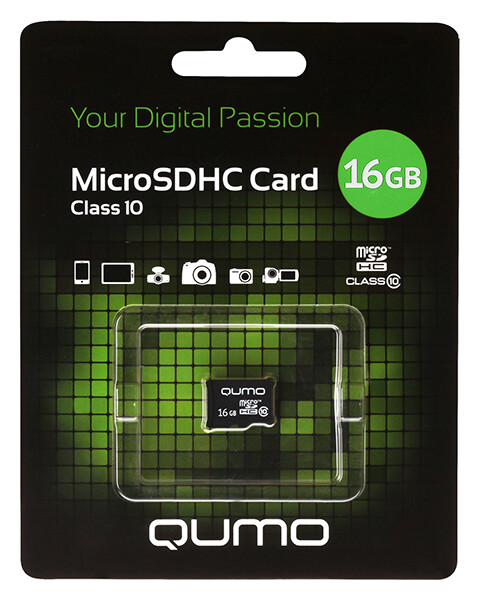 

Карта памяти Qumo MicroSDHC 16GB QUMO Class 10 без адаптера (21616)