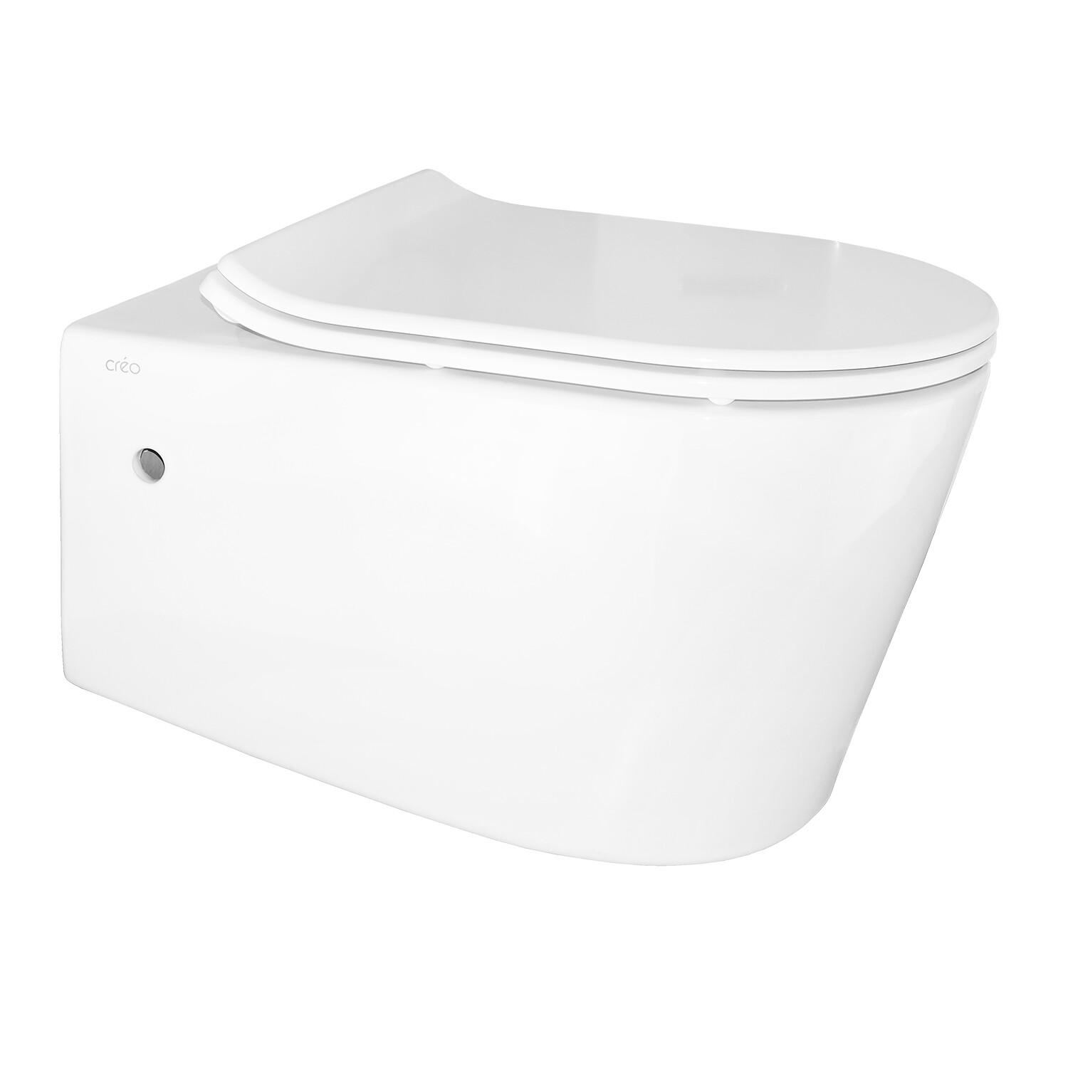 

Унитаз Creo Ceramique RENNES подвесной, безободковый, микролифт SLIM, 550*365*370мм (RE1100R+RE1001T/AR1001T)