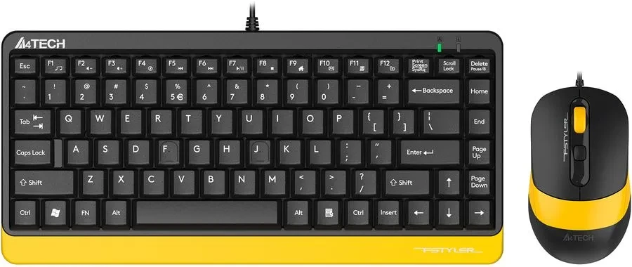 

Комплект мыши и клавиатуры A4Tech Fstyler F1110 Bumblebee черный/желтый