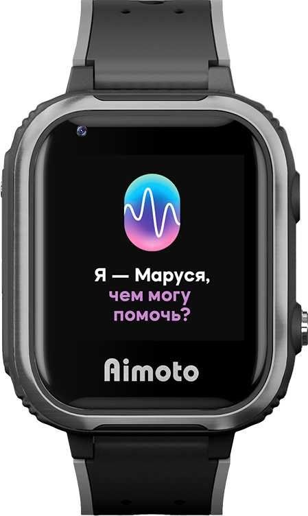 Детские смарт-часы Кнопка Жизни Aimoto Маруся IQ 4G черный/черный (8108802)