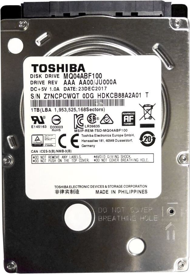 

Жесткий диск Toshiba SATA-III 1Tb (MQ04ABF100)