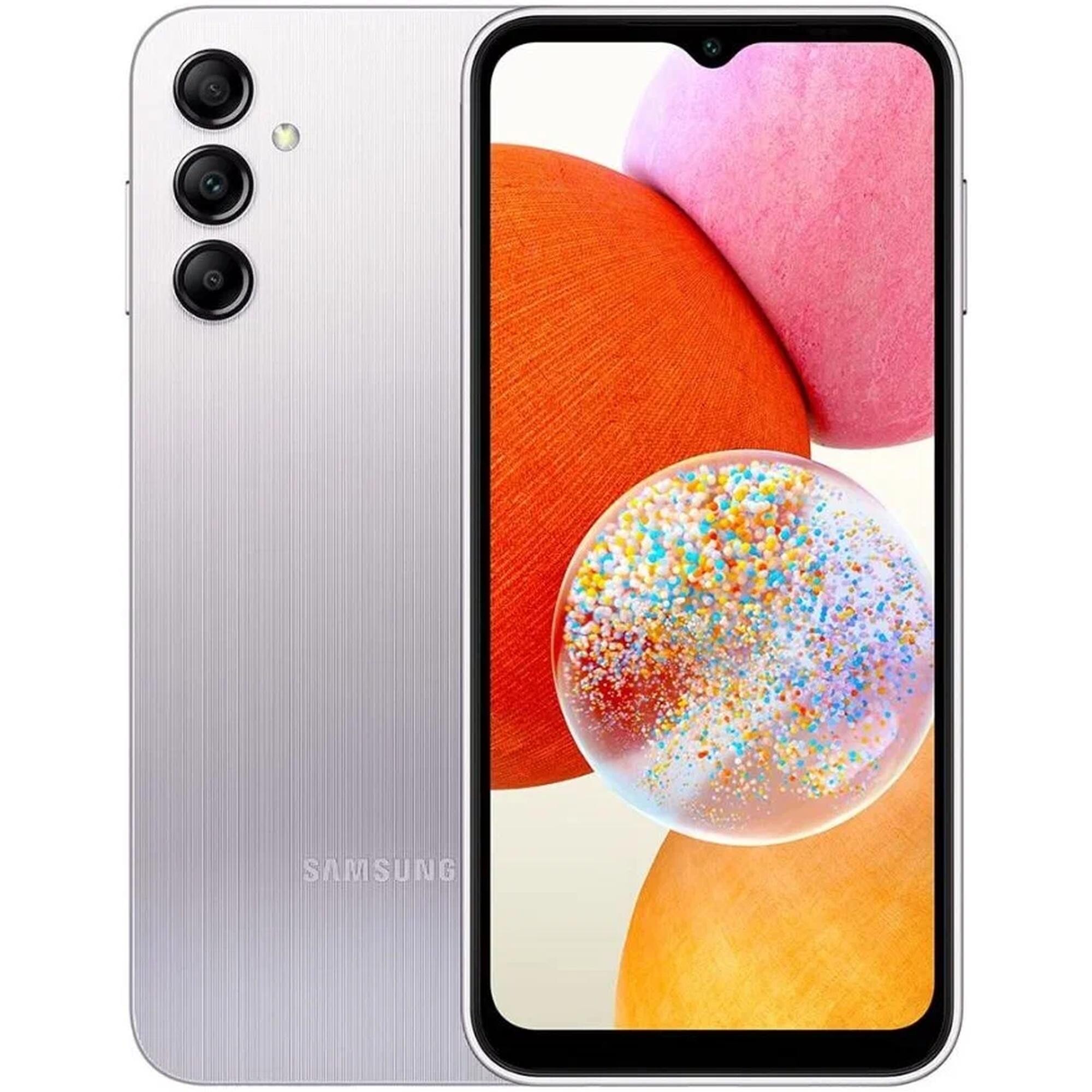 

Телефон Samsung Galaxy A14 4/64Gb серебристый (SM-A145PZSDMEA)