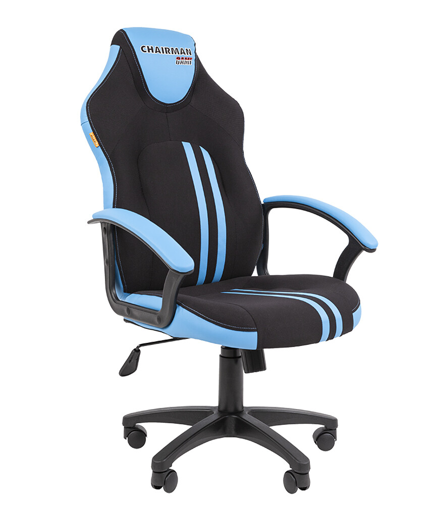 

Кресло Chairman game 26 черный/голубой