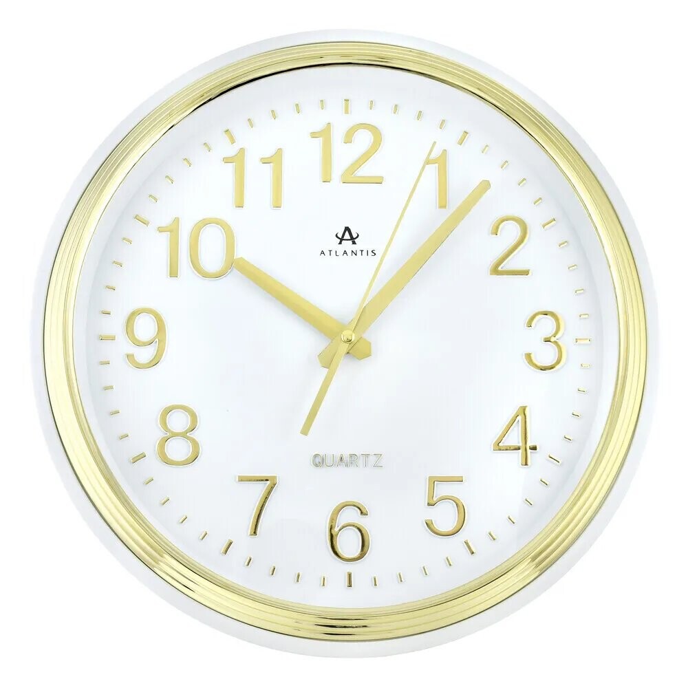 

Часы настенные Atlantis TLD-35149 white/yellow gold