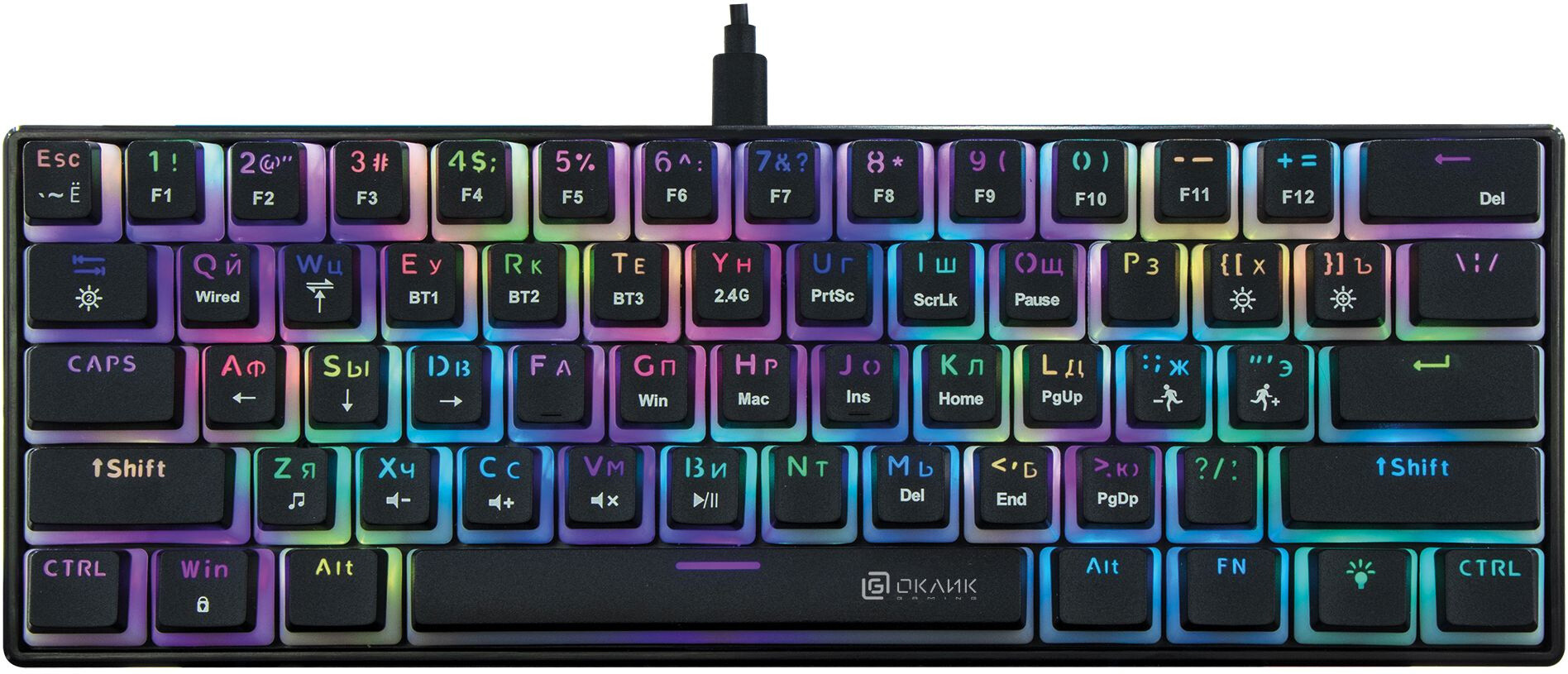 

Клавиатура Oklick K763W черный USB (1920548)