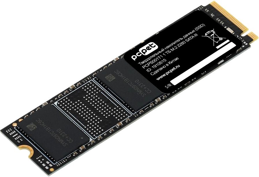 SSD накопитель PC PET M.2 2280 OEM SATA III 1Tb (PCPS001T1)