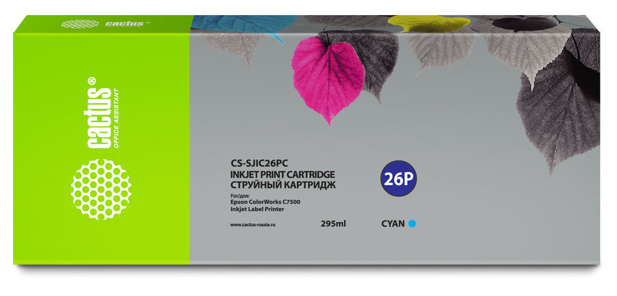 

Картридж Cactus CS-SJIC26PC голубой