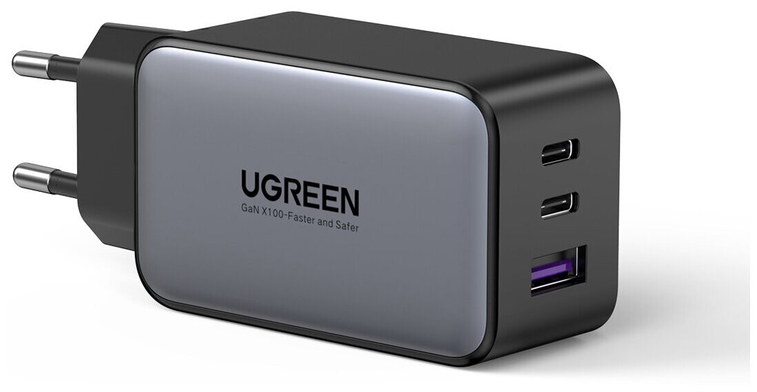 

Сетевое зарядное устройство Ugreen USB-A+2USB-C 65W GaN Tech Fast Charger CD244 Black (10335)