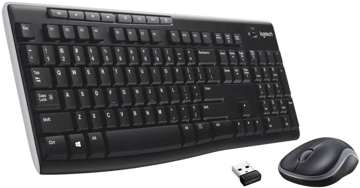 

Комплект мыши и клавиатуры Logitech MK270 черный/черный USB (920-003381)