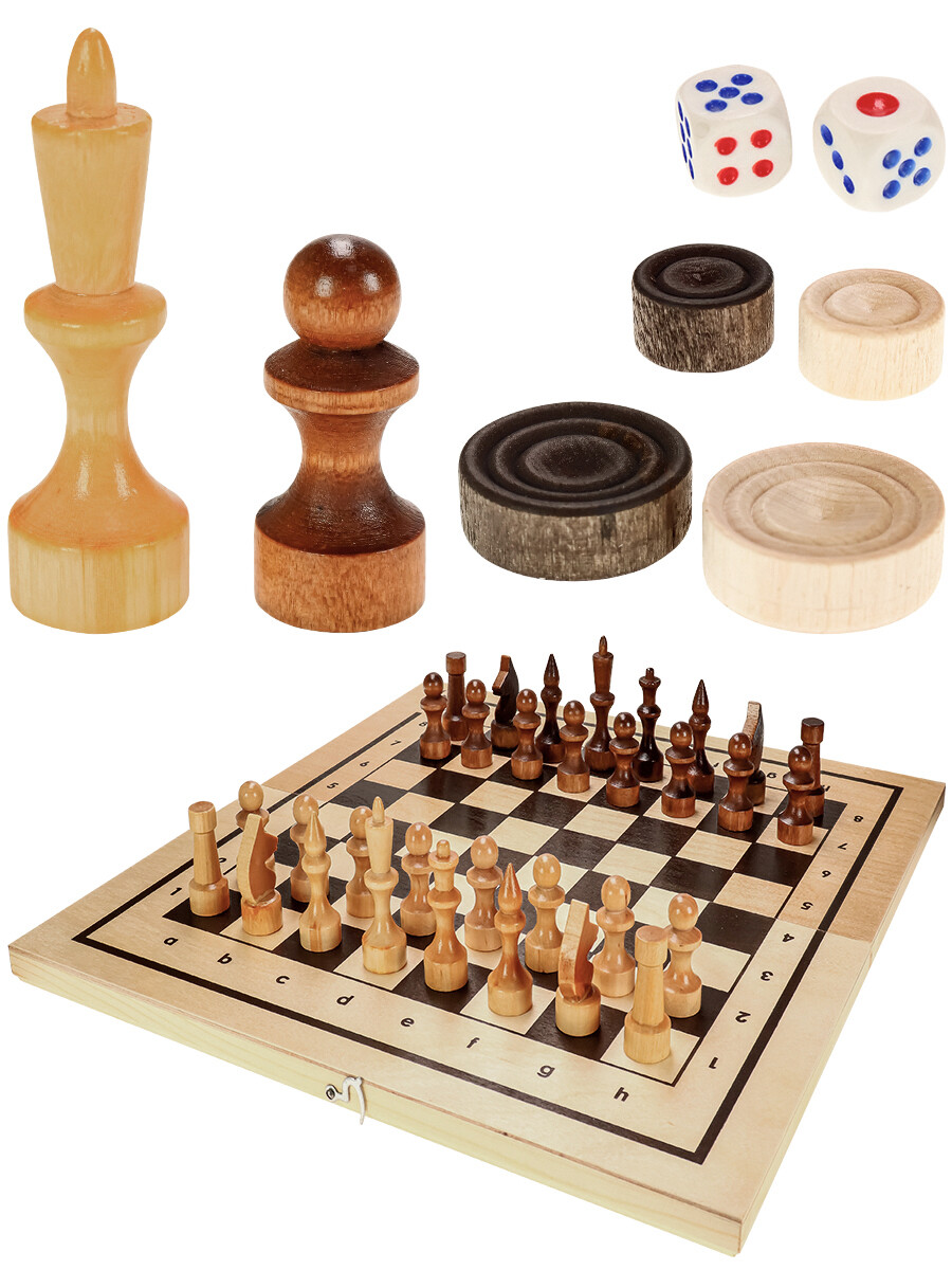 

Настольная игра Рыжий Кот НАБОР 3в1 Нарды, шашки, шахматы (ИН-7510)