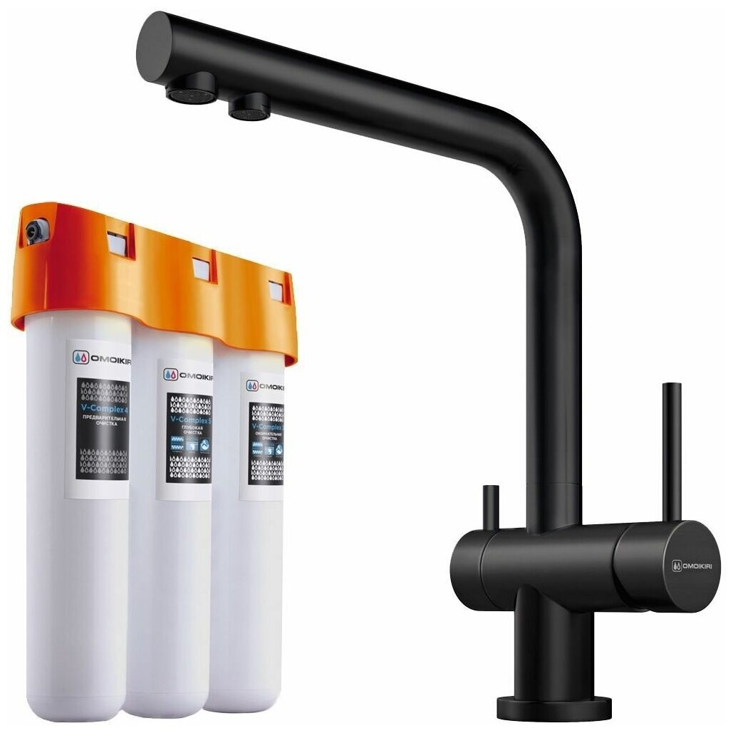 

Смеситель для кухни Omoikiri Nagano-GB + Pure drop Lite (Комплект)