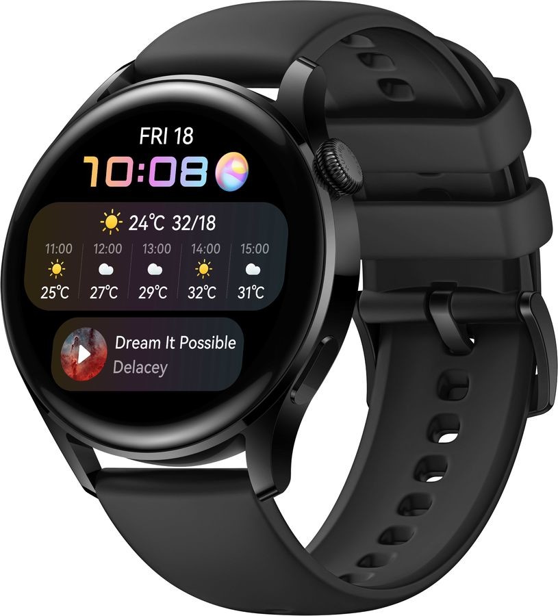 

Умные часы Huawei Watch 3 Galileo-L11E черный/черный (55026817)