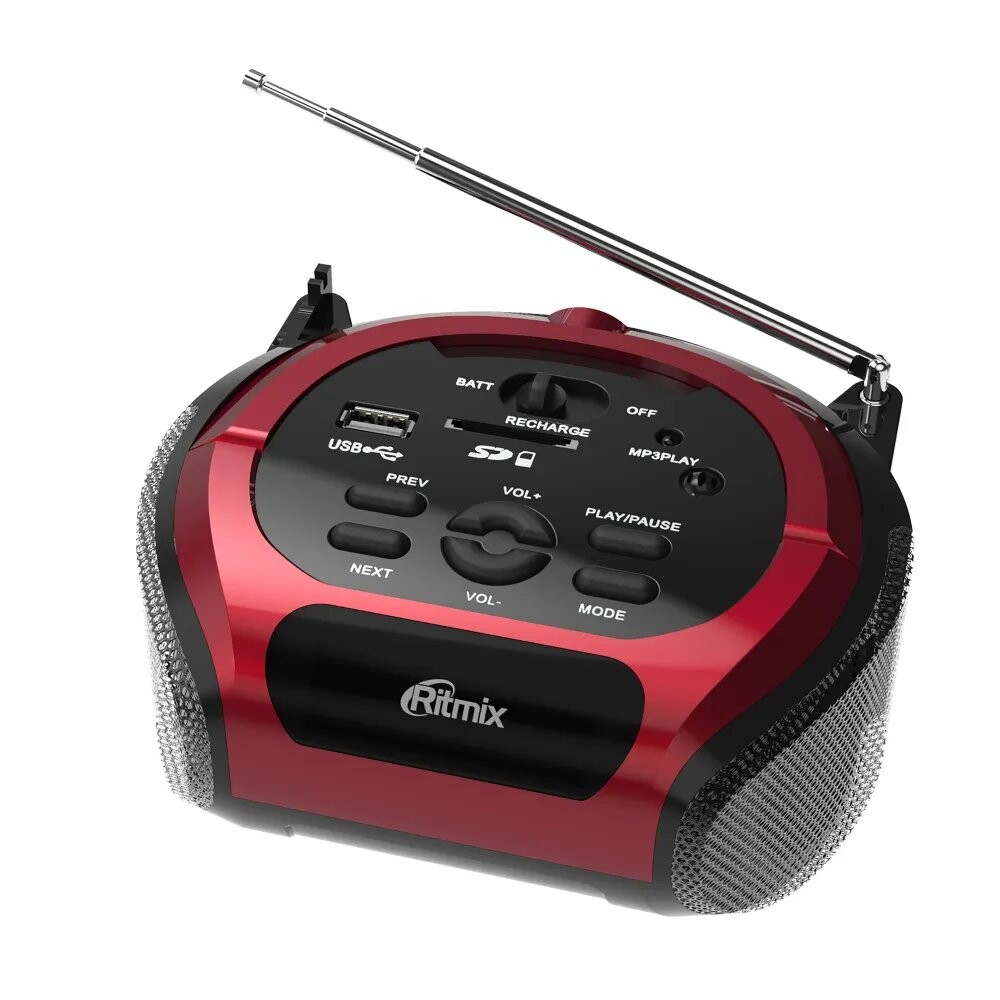 

Магнитола Ritmix RBB-100BT красный/черный