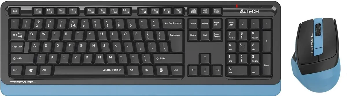 

Комплект мыши и клавиатуры A4Tech Fstyler FGS1035Q черный/синий