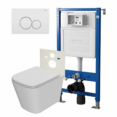 

Комплект инсталляции Point PN48083WC (Элемент PN45120 +Клав. Виктория, белый/хром, PN44061WC + Унитаз Ника PN41081)