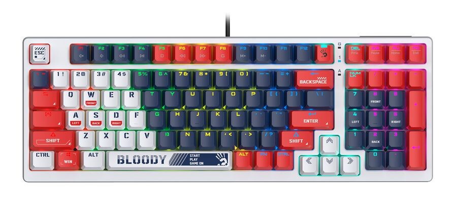 

Клавиатура A4Tech Bloody S98 Sports Navy синий/белый