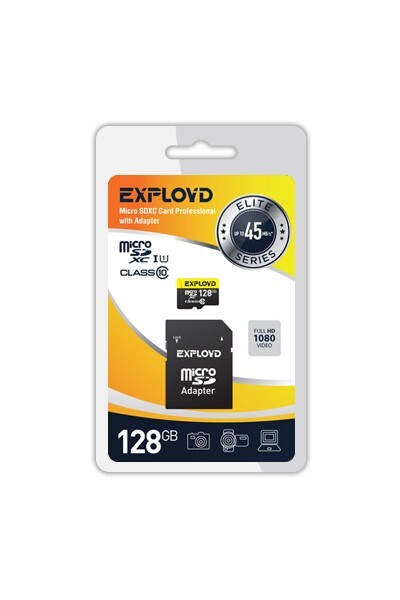 

Карта памяти EXPLOYD MicroSDXC 128GB Class10 (+ адаптер SD)