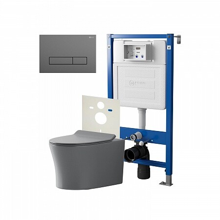 

Комплект инсталляции Point PN48164GM (Элемент PN45120 +Клав. Меркурий графит PN44831GM + Унитаз Вега серый мат)