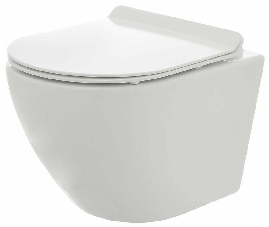 

Унитаз Aquame AQM2002 подвесной с сиденьем SoftClose, технология смыва Rimless, 490x370x360мм