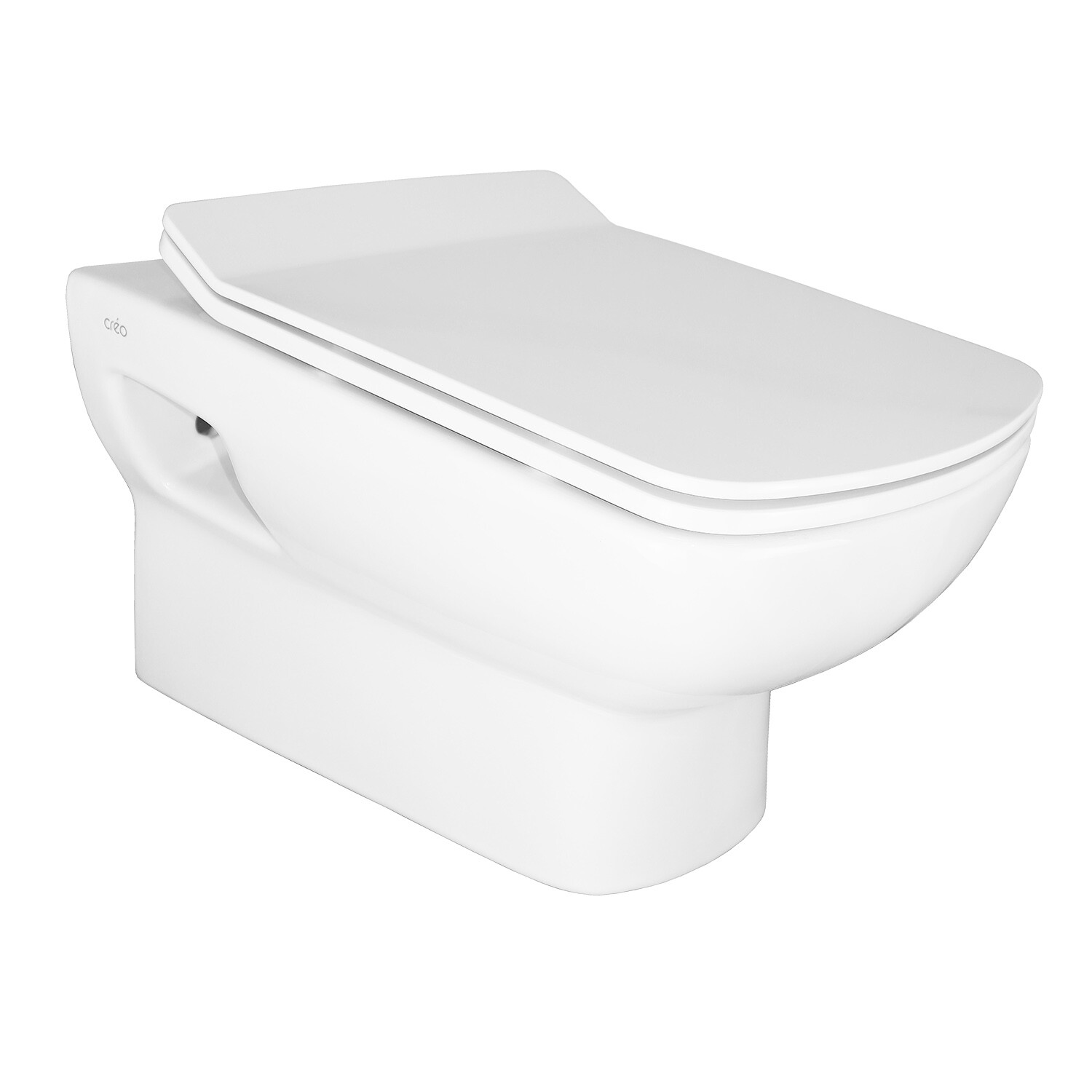 

Унитаз Creo Ceramique TOURS подвесной, сиденье микролифт, SLIM, 530*360*320мм (TO1100N+TO1001N)