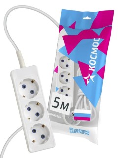 

Удлинитель Космос YKsm-5m-3g-Z(10A)P
