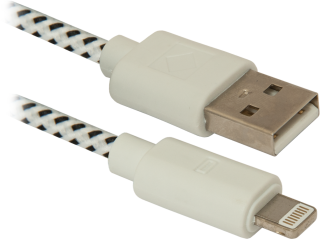 

Кабель Defender LIGHTNING TO USB2 1м WHITE ACH01-03T (87809)