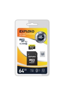 

Карта памяти EXPLOYD MicroSDXC 64GB Class10 +адаптер SD