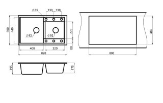 

Кухонная мойка Granula 8201 алюминиум