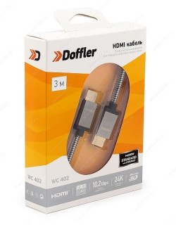 Кабель Doffler WC 4023 HDMI в шнурке 3м. кабель doffler wc 4013 hdmi плоский 3м