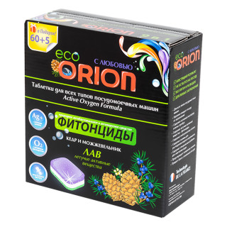 

Средство для мытья посуды Orion Фитонциды Кедр и Можжевельник Таблетки для ПММ 65шт