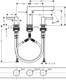 

Смеситель для раковины HansGrohe Finoris 76033700