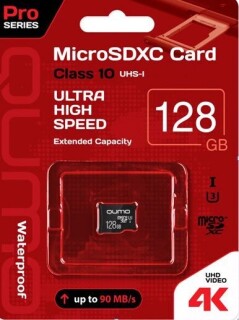 

Карта памяти Qumo MicroSDXC 128GB UHS-I U3 PRO 3.0 (33344) без адаптера