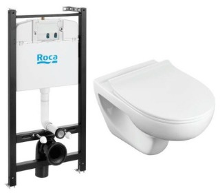 

Унитаз Roca VICTORIA Rimless+инсталляция+ slim сиденье (7893105010)