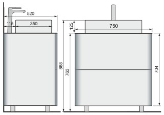 

Тумба Raval Pure 75 белая (Pur.01.75/N/W)
