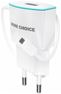 

Сетевое зарядное устройство More choice NC40m White Blue (4627151191966)