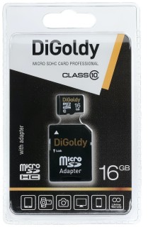 

Карта памяти Digoldy MicroSDXC 16GB Class10 (+ адаптер SD)