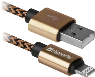 

Кабель Defender LIGHTNING TO USB2 1м GOLD ACH01-03T (87806)