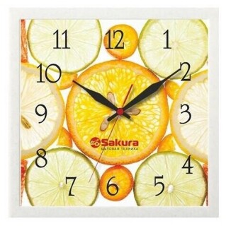 Часы настенные Sakura ПЕ-А8 Цитрусы мрамор