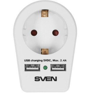 

Удлинитель Sven SF-S1U (1 евро розетка,2 USB) белый