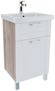 

Тумба IDDIS New Sena с раковиной 50см, белая/под дерево NSE50W1i95K