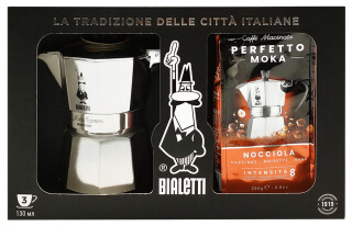

Кофеварка Bialetti Moka Express 3порц серебристый +Nocciola 250г (32122)
