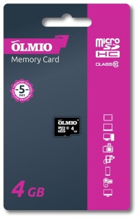 

Карта памяти Olmio MICROSDHC 4GB CLASS 10 без адаптера (39119)